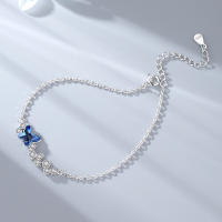 Pulsera de Plata para Mujer con Piedra de Água Marina Ajustable Ideal para Aniversarios y Regalos de Cumpleaños - details 10