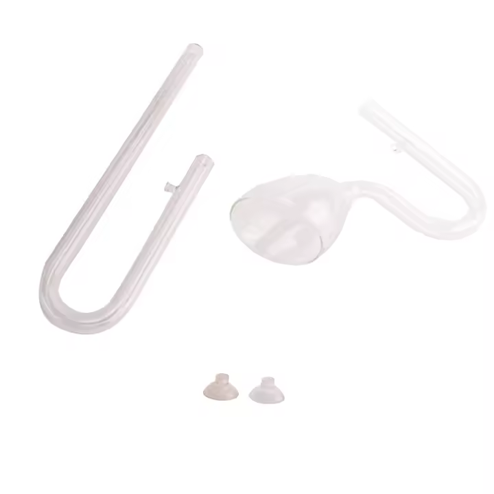 Tubo de lirio de entrada y salida de vidrio para acuario, juego de manguera de ventosa, filtro de lata para planta de agua acuática, tanque de peces, 16 mm - 1