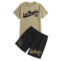 Conjunto Deportivo Casual para Hombres Camiseta de Impresión y Pantalones Cortos - details 2