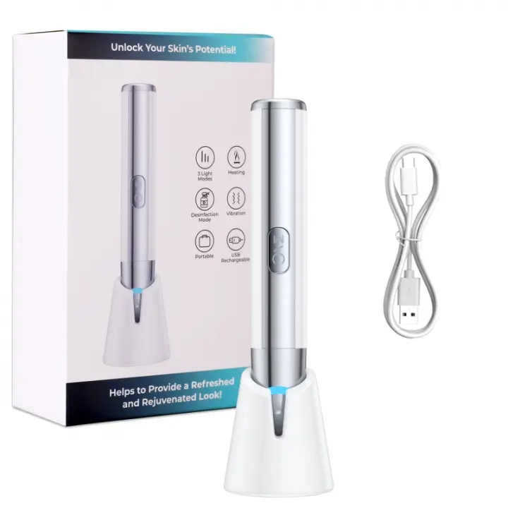 Masajeador de Ojos Eléctrico, EMS Dispositivo de Ojos Antiarrugas y Antiedad, 3 Modos de LED Terapia, 38-45 ℃ Compresa Caliente, - 1