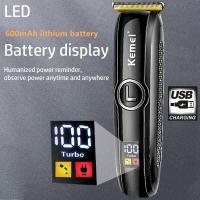 Kemei-cortadora de pelo profesional para hombre, máquina de corte de pelo recargable con pantalla LCD, carga rápida - details 3
