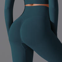 Pantalones deportivos lisos para mujer con elevación, ropa de yoga, leggings de gimnasio, entrenamiento para mujer, leggings sin costuras para mujer - details 19