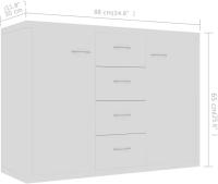 Aparador de Madera Contrachapada Mueble Auxiliar de Armario con 4 Cajones Blanco para Sala de Estar Dormitorio - details 4