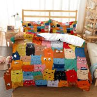 Juego de Ropa de Cama con Estampado de Gato Encantador Funda de Cojín y Cubierta de Edredón de Lujo para Reina Estilo Personalizado para Niños - details 1