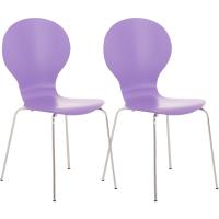 Conferencia con Asiento De Madera I 2 Sillas De Cocina con Base De Metal I Color:, Color:Violeta - details 0