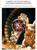 Reloj de Pulsera de Acero Inoxidable para Mujer Ocean Star Cristal de Gradiente Diamante Acolchado - details 1