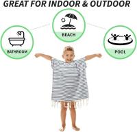 Albornoz de baño a rayas para niños, absorbente con capucha, para natación, viaje, toalla de playa, 1 ud. - details 2