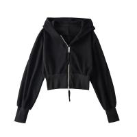 Sudadera con capucha holgada de manga larga de estilo corto, cintura alta, doble, deportiva, moda, camisa nueva - details 8