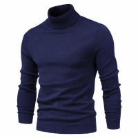 Jersey informal de cuello alto para hombre, suéter de punto, Color sólido - details 7