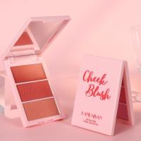 Resaltador de contorno de rubor 3 en 1, paleta de maquillaje, polvo de rubor facial Mineral mate para mejillas, iluminador brillante, bronceador - details 10