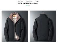 Chaqueta Abrigo de Moda para Hombres Cálida y Amplia de Talla Grande Estilo Casual Color Puro - details 4