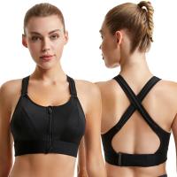 Sujetador deportivo para mujer, Top corto, chaleco de Yoga con cremallera frontal, talla grande, correa ajustable a prueba de agua - details 1