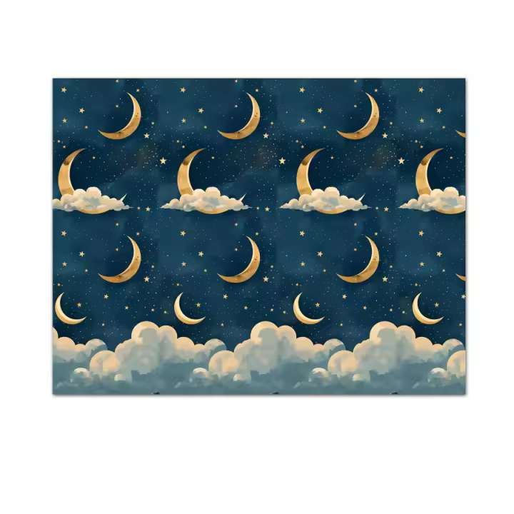Diseño de Nube de Espacio Estrellado Papel Tapiz Personalizado para Pelar y Pegar Panel de Decoración del Hogar, Fondos de pantalla de Cielo Nocturno de Dibujos Animados para Habitación de Bebé para Niños, Murales de Dormitorio de Espacio Interior - 1