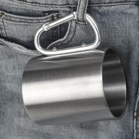Taza de acero inoxidable de 220/300ml, gancho de mosquetón, mango portátil para caminata, taza para acampar, viaje, multifuncional, para acampar al aire libre, 1 Uds. - details 3