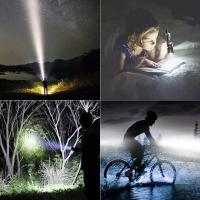 Linterna LED Potente de Aleación de Aluminio Portátil, Recargable por USB, Luz de Flash Impermeable para Acampar al Aire Libre - details 5