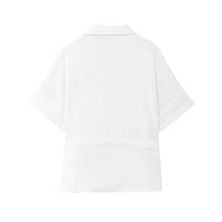 Conjunto Elegante para Mujer OUWU Pantalones de Pierna Ancha con Cintura Elástica y Cremallera + Camisa de Manga Corta con Espalda Descubierta - details 4