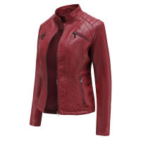 Chaqueta de cuero de imitación para mujer, abrigo de motociclista de moda, ropa de primavera y otoño - details 2