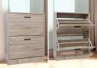 Mueble zapatero de 12 pares - Estantería de gran capacidad para vestíbulo o pasillo - (ancho) 60 x (profundidad) 24 x (alto) 80 cm - Madera clara blanca - details 136