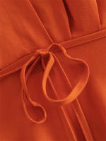 Camisola de mujer elegante de cintura alta ss con diseño sin ckless, cuello en V, lazos laterales y - details 9