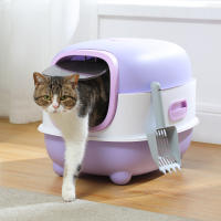 Caja de Arena Plegable Grande con Tapa, cajón y Pala para Gatos, Diseño de Diamante, Fácil de usar - details 11