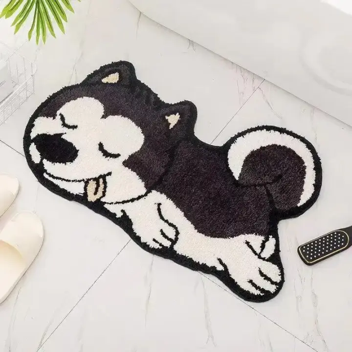 Alfombra irregular de imitación de cachemira de dibujos animados, antideslizante y absorbente, muy adecuada para baños e entradas. - 1