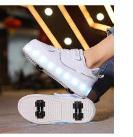 Patines de ruedas con luz LED para niños y niñas con 4 ruedas, zapatos unisex informales luminosos para exteriores, talla verdadera, parte superior de malla, - details 5