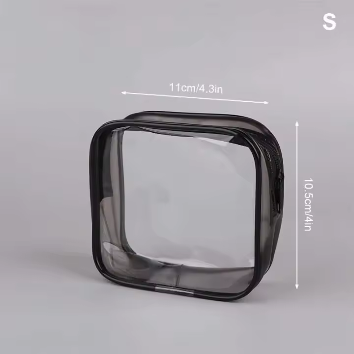 Bolsas de almacenamiento de lavado portátiles para mujer, organizador con cremallera, bolsa de cosméticos, transparente, a la moda, 1 unidad - 1