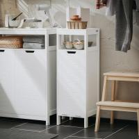 Armario de Suelo para baño Mueble Columna de baño con 2 Cajones y 1 Estantes Blanco 30 x 30 x 89 cm Blanco - details 10