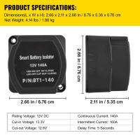 SucceBuy Kit de relé de carga dividida, aislador automático de batería dual con relé VSR de 140 A, para RV, marina, automóvil, camión, caravana - details 2