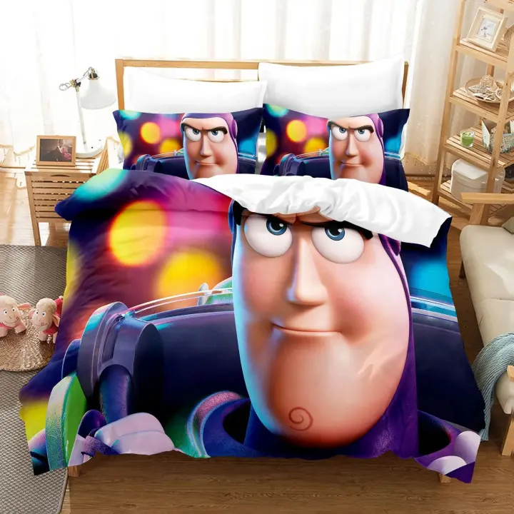 Toy Story Buzz Lightyear juego de cama, funda de cama universal, adecuada para niños y adultos, 3 piezas, estampado 3d moderno - 1