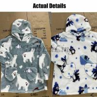Sudaderas con capucha de gran tamaño para niños y mujeres, sudaderas con capucha de Panda, oso, aguacate, León, dibujos animados, Halloween, familia, mantas largas de TV, invierno, nuevo - details 26