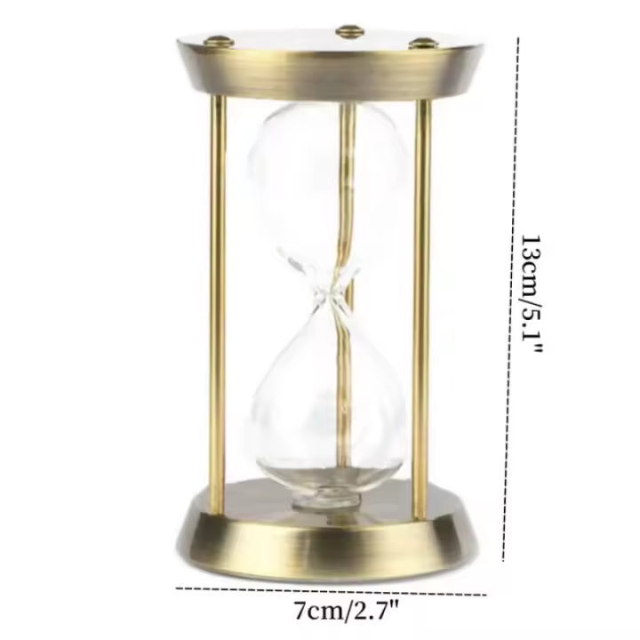 Reloj de arena Retro europeo, temporizador de cristal de arena vacío de Metal, decoraciones para el hogar y la Oficina, retenga arena de playas y desiertos - 1