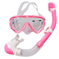 Conjunto de Snorkel para niños, máscara de buceo antivaho, Top seco, máscara de Snorkel superior con ojos grandes para niños y niñas - details 5