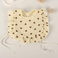 Bib De Bebé De Algodón 100% Con Encaje Retro Y Volante 4 Capas Impermeable Para Niños Y Niñas Estilo Vintage Con Patrón Floral - details 10