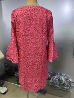 Vestido con volantes y manga de cuarto para mujer, falda de playa con estampado colorido, cuello en V, novedad de verano - details 1