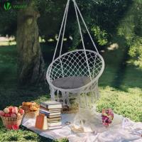 Silla Colgante Exterior con Flecos, Hamaca con Conjines y Kit de Suspensión, Ø80cm Silla Columpio para Interior y Exterior, Beiges - details 9