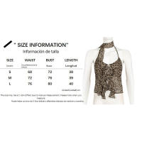 BUNO-Camisola de gasa para mujer, Top corto de leopardo Y2k, moda de verano, ropa de calle, camiseta sin mangas, Tops sexis sin mangas para mujer, chaleco con hombros descubiertos - details 0