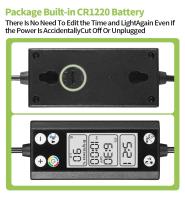 Luz LED de ciclo 24/7 para pecera, iluminación con Monitor LCD y termómetro, función de memoria, IP68, 110V-240V, 30-60cm - details 2