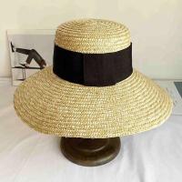 Sombreros anchos de diseño para mujer, sombrero de playa de iglesia de verano con cinta de paja recortada de grosgrain, hecho a mano - details 2