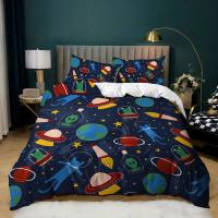 Juego de Ropa de Cama Espacial para Niños con Cubierta de Edredón de Estrellas de Universo Azul Tamaño Completo/Queen/King para Niños Niñas Adolescentes - details 3