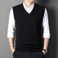 Chaleco tejido con cuello en V para hombre, suéter cálido informal a la moda, Top versátil, Color sólido, novedad de Otoño Invierno 2024 - details 18