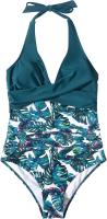 Traje de baño sexy de una pieza con lazo en el cuello y espalda cruzada para mujer - details 25