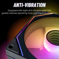 Ventilador de Enfriamiento para Carcasa con Luz ARGB y Flujo de Aire Reverso de 5V3Pines, Control de Temperatura PWM Ventilador Silencioso de 12cm - details 1