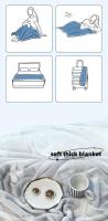 Manta de Lana de Estilo Geométrico en Blanco para Colchones y Sofá Reacciona con Impresión Gráfica Ideal para Cama Individual/Reina/Rey - details 6