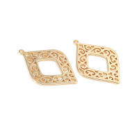 4 Uds. Colgantes de rombos de latón de Color dorado de 18K, suministros para hacer joyas de alta calidad, collar, pendientes, accesorios para mujer - details 1