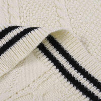 Chaqueta de Punto con Estampado de Estrella Vintage Cuello en V Preppy Manga Larga - details 4