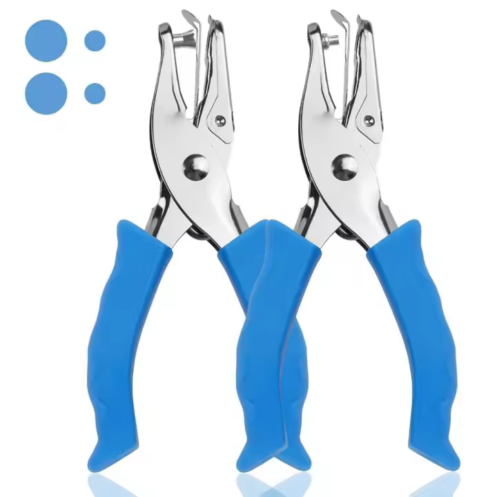 Máquina perforadora de un solo orificio, Mini perforadora de papel creativa portátil, 3 colores disponibles, alicates antideslizantes para álbumes de recortes, 3/6mm, 2 uds. - 1
