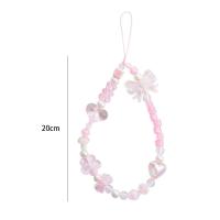 Cuerda colgante para teléfono, cordón para teléfono, colgante de cuentas acrílicas rosas, abalorio para teléfono, cordón de mano para muñeca, correa de mano, correas para teléfono móvil - details 6