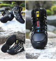 Botas de senderismo impermeables de cuero para hombre, botines de nieve para exteriores, zapatos de entrenamiento de senderismo de felpa, zapatos deportivos de senderismo, invierno, nuevo - details 9