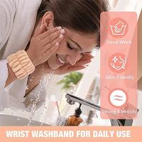 Muñequeras reutilizables para mujer, muñequeras de microfibra absorbente para lavado de cara, Yoga, correr, deporte, 2 pares - details 2